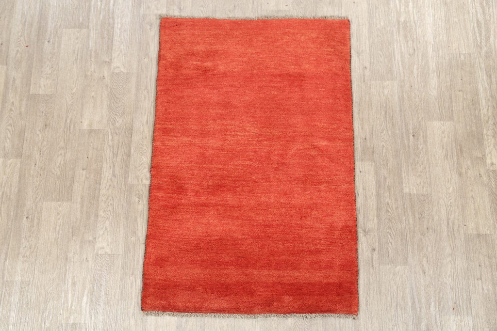 Solid Gabbeh Shiraz Persian Area Rug 4x5