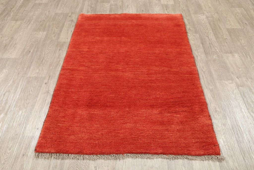 Solid Gabbeh Shiraz Persian Area Rug 4x5