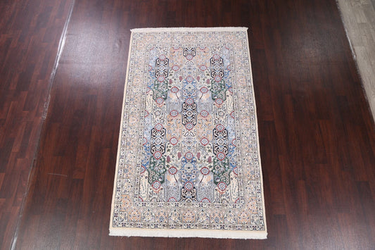 Nain Isfahan Persian Wool Silk Rug 5x8