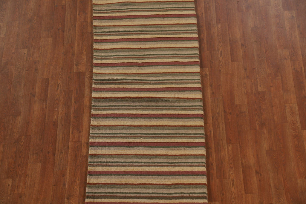 Striped Gabbeh Oriental Runner Rug 2x10