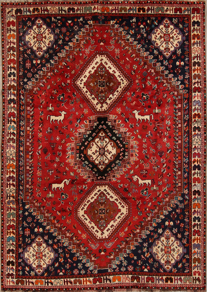 Tribal Geometric Shiraz Persian Area Rug 7x10