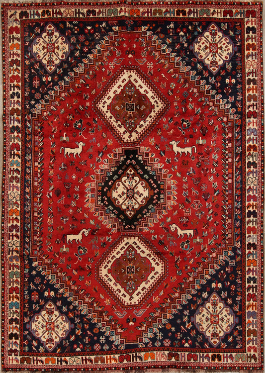 Tribal Geometric Shiraz Persian Area Rug 7x10