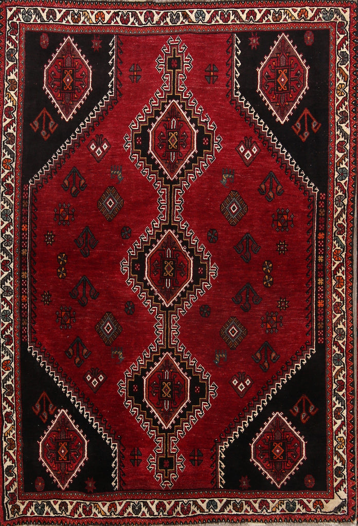 Geometric Tribal 4x6 Abadeh Shiraz Persian Area Rug