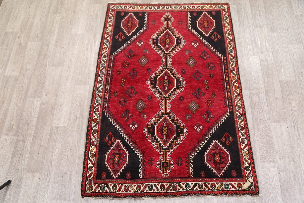 Geometric Tribal 4x6 Abadeh Shiraz Persian Area Rug