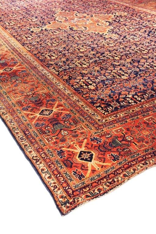 Antique Sultanabad Collection Navy Lamb's Wool Area Rug-12' 5" X 20' 2"