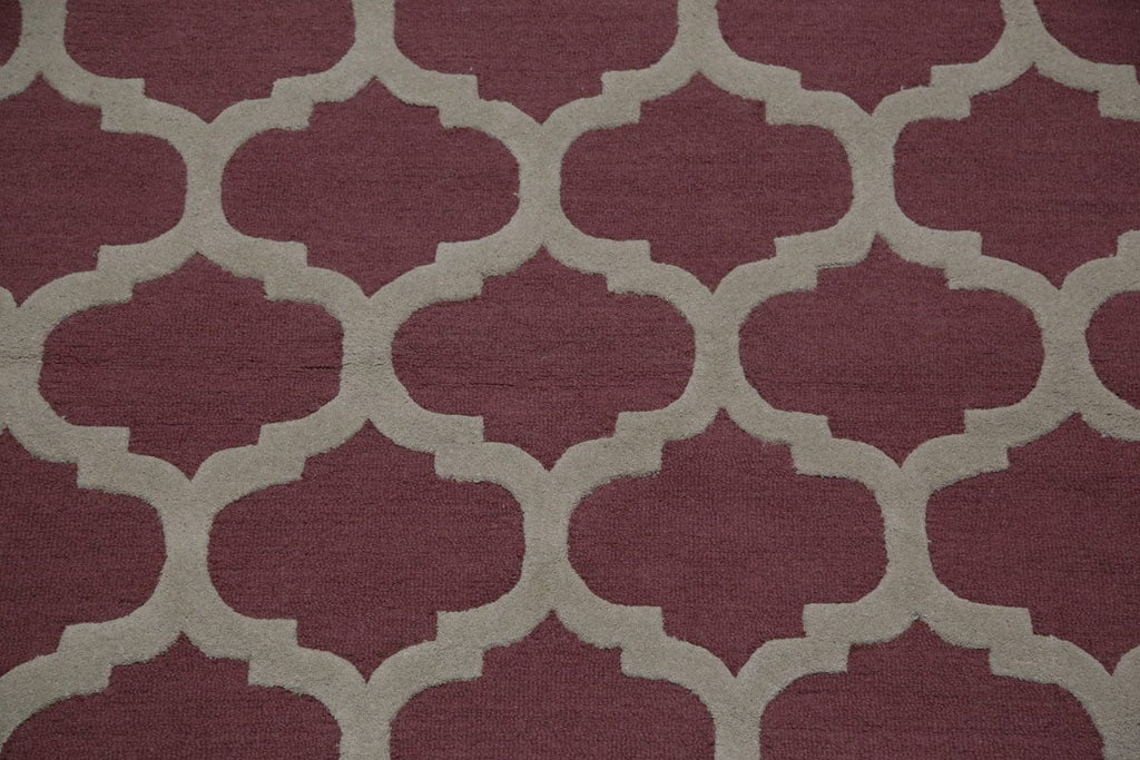 Pink/Ivory Round 8x8 Trellis Area Rug