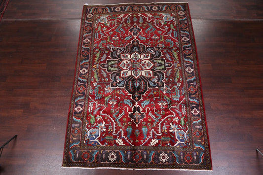 Geometric Heriz Serapi Persian Area Rug 7x11