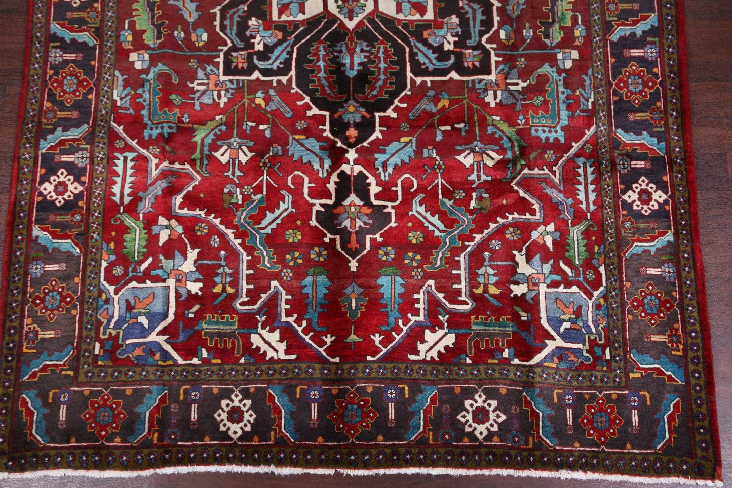 Geometric Heriz Serapi Persian Area Rug 7x11