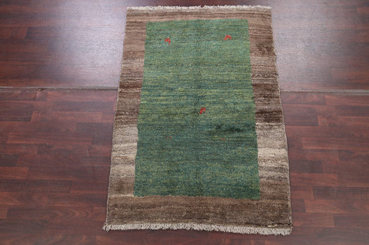 Green Gabbeh Zolanvari Shiraz Persian Area Rug 4x6