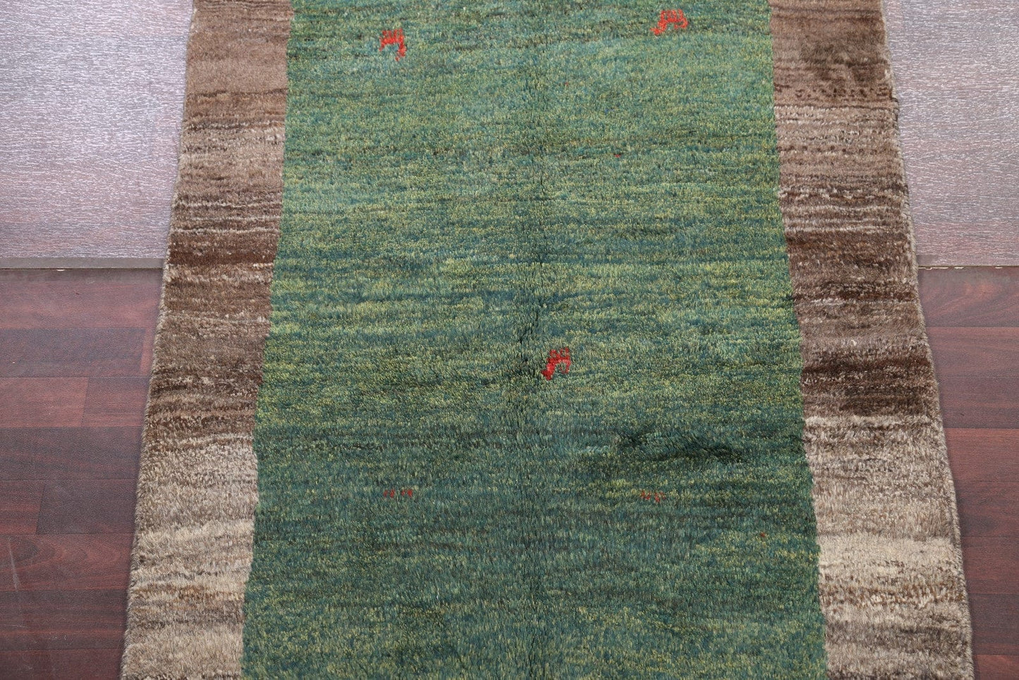 Green Gabbeh Zolanvari Shiraz Persian Area Rug 4x6