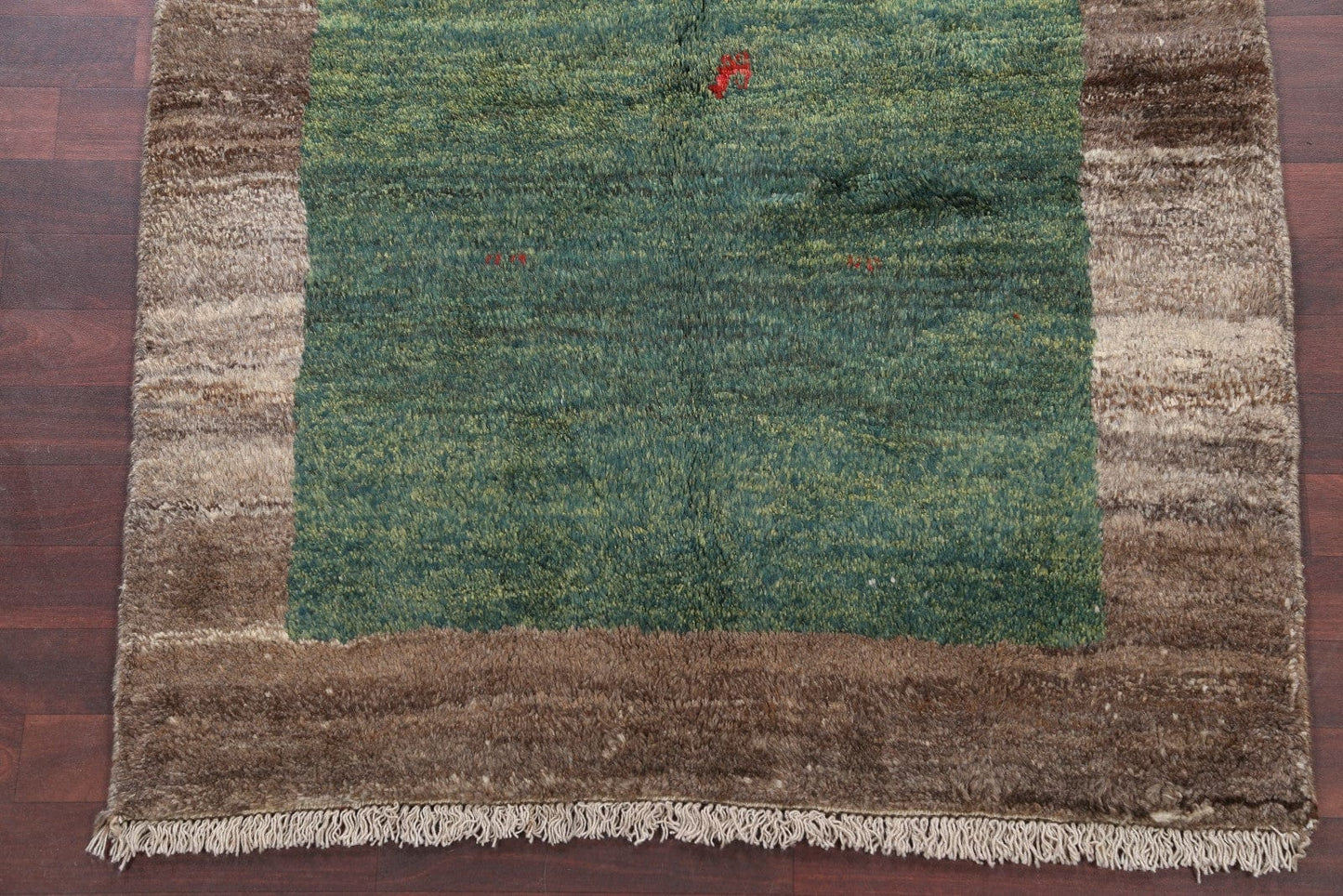 Green Gabbeh Zolanvari Shiraz Persian Area Rug 4x6