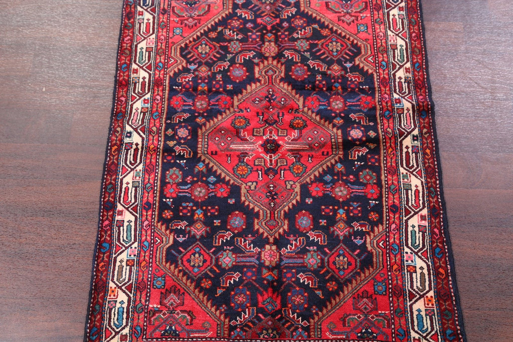 Navy Blue Hamedan Persian Area Rug 4x5