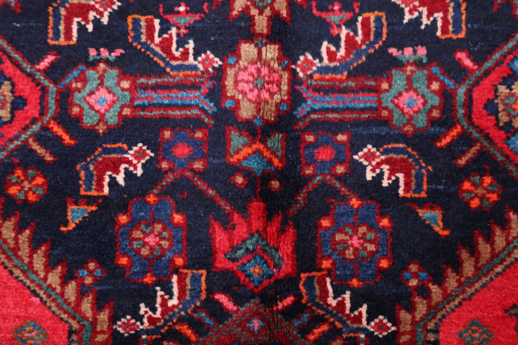 Navy Blue Hamedan Persian Area Rug 4x5