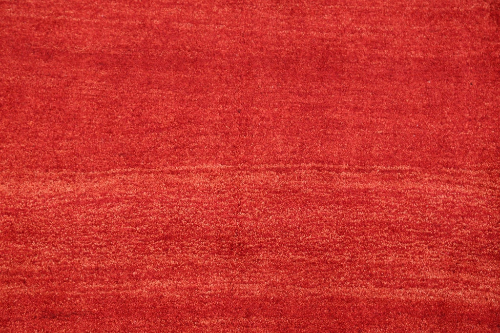 Solid Modern 3x5 Gabbeh Shiraz Persian Scarlet Wool Rug