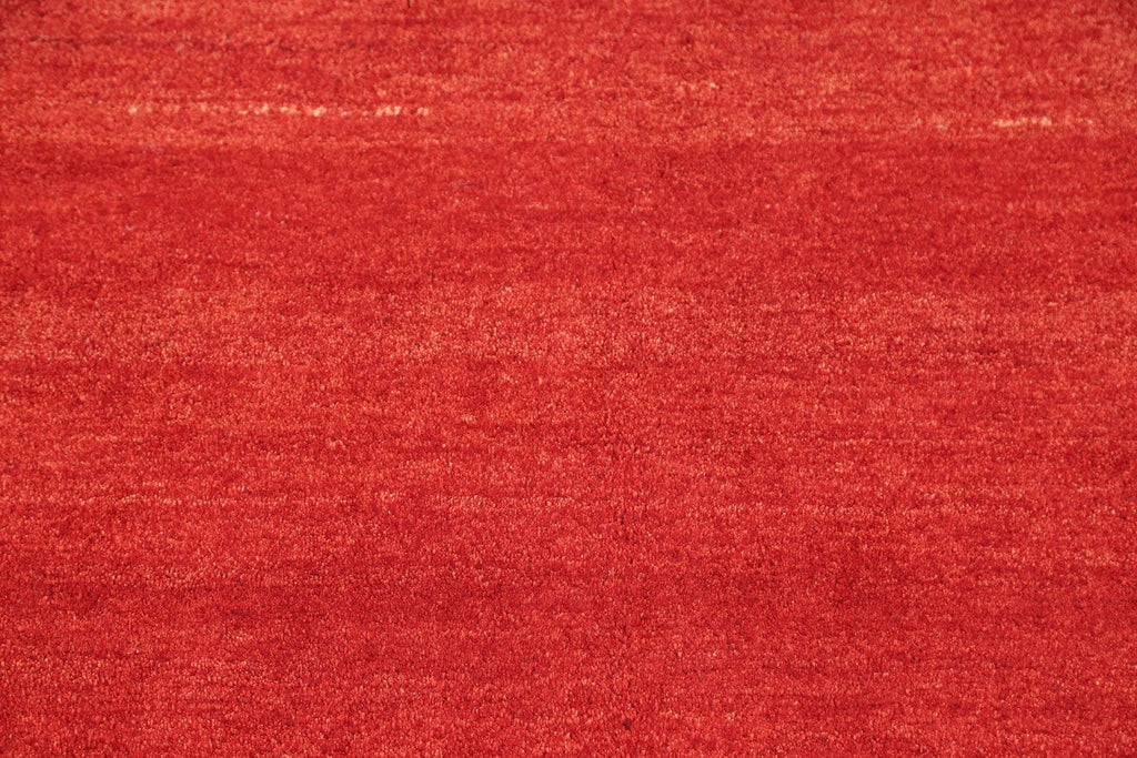 Solid Modern 3x5 Gabbeh Shiraz Persian Scarlet Wool Rug