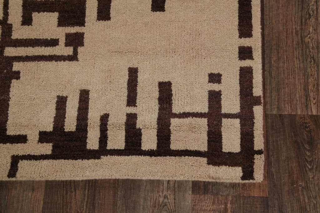 Contemporary Earth-tone 8x10 Nepal Tibetan Oriental Area Rug