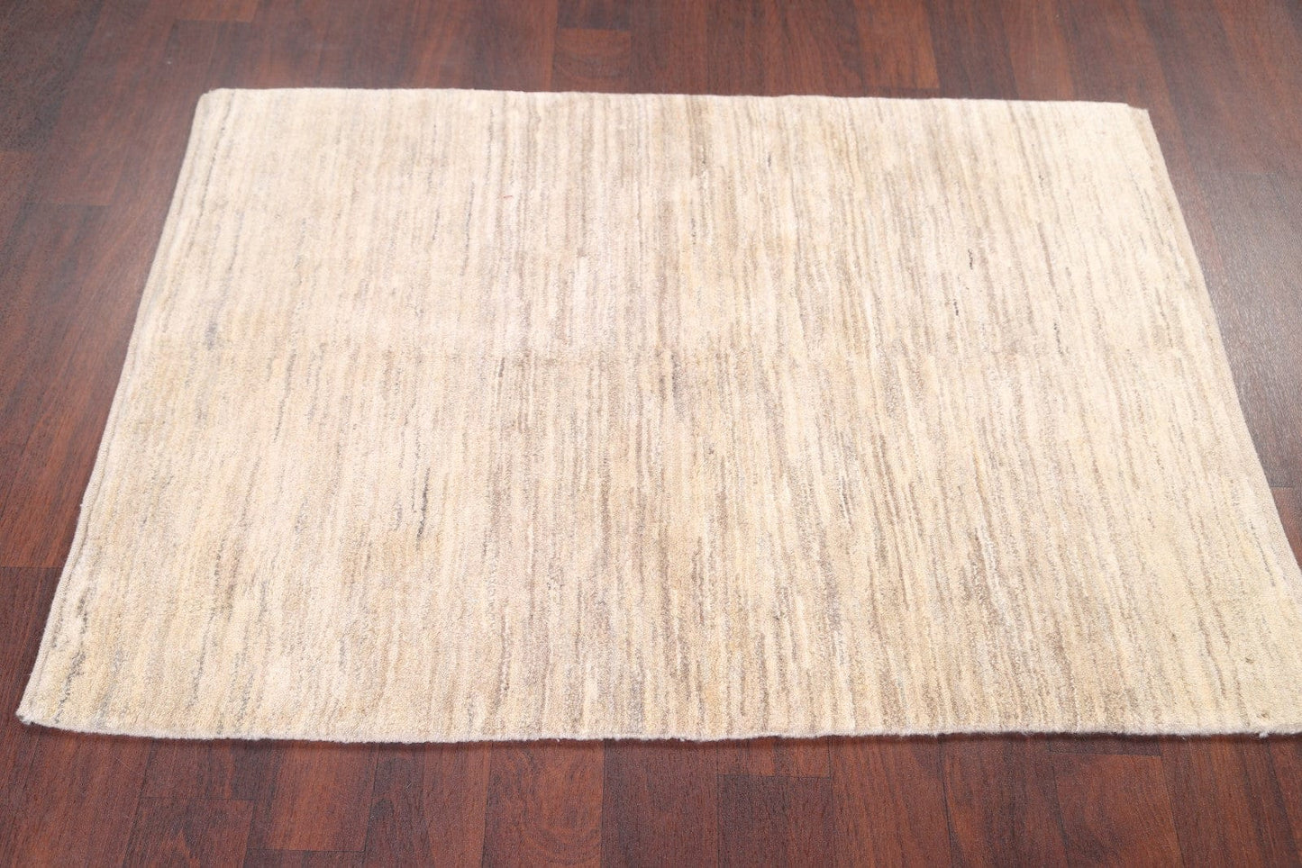 Natural Dye Solid Ivory 3x5 Gabbeh Zolanvari Persian Area Rug