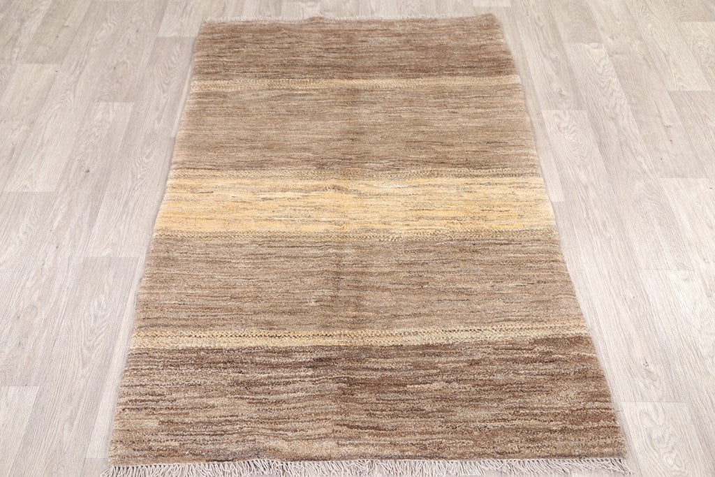 Modern Stripe 4x5 Gabbeh Zolanvari Shiraz Persian Area Rug