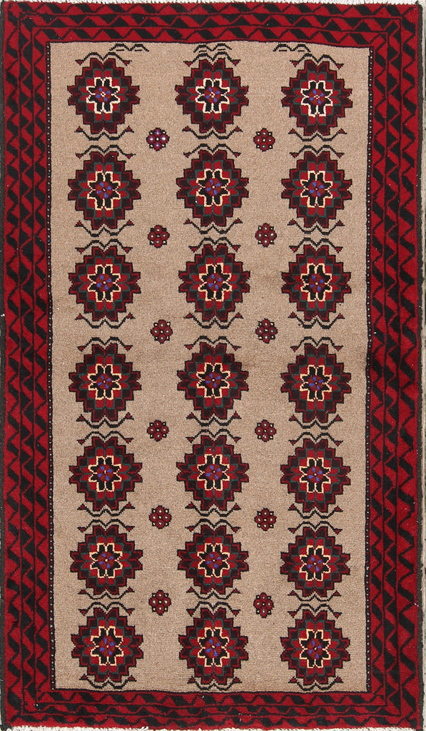 Geometric Tribal Camel 3x6 Balouch Persian Rug