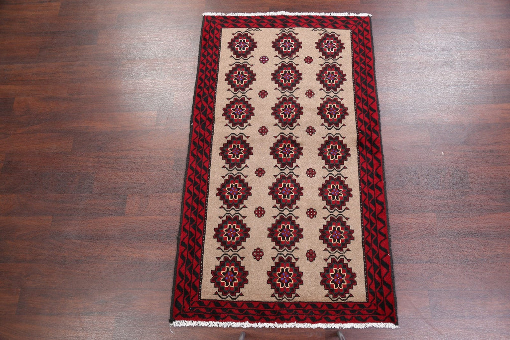 Geometric Tribal Camel 3x6 Balouch Persian Rug