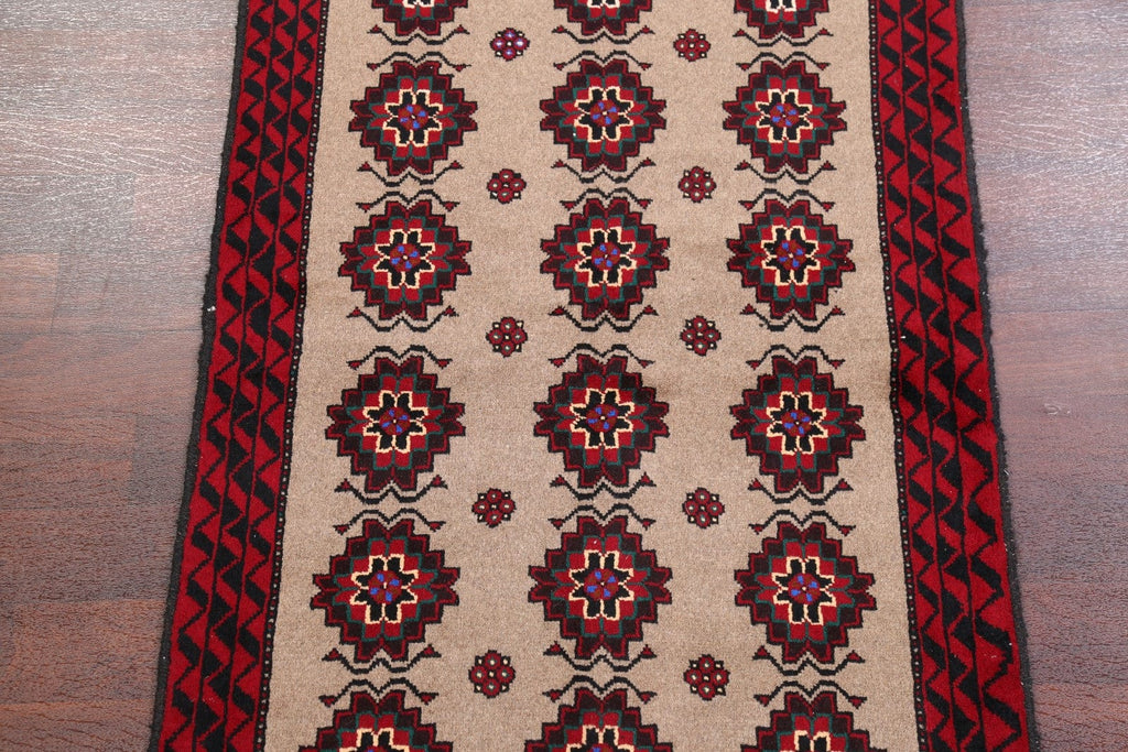 Geometric Tribal Camel 3x6 Balouch Persian Rug