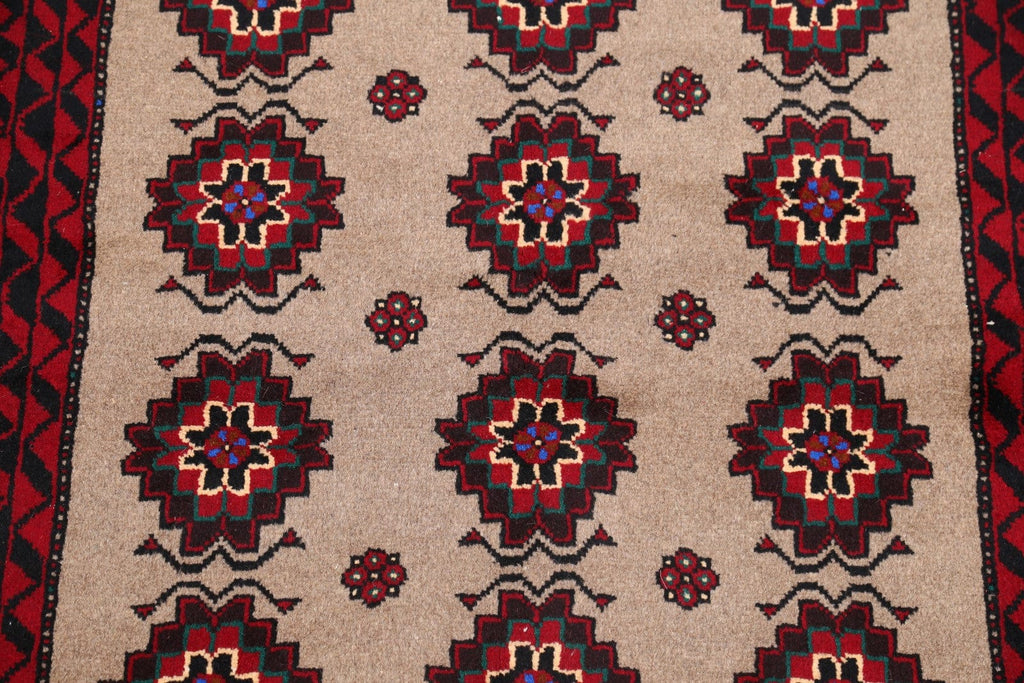 Geometric Tribal Camel 3x6 Balouch Persian Rug