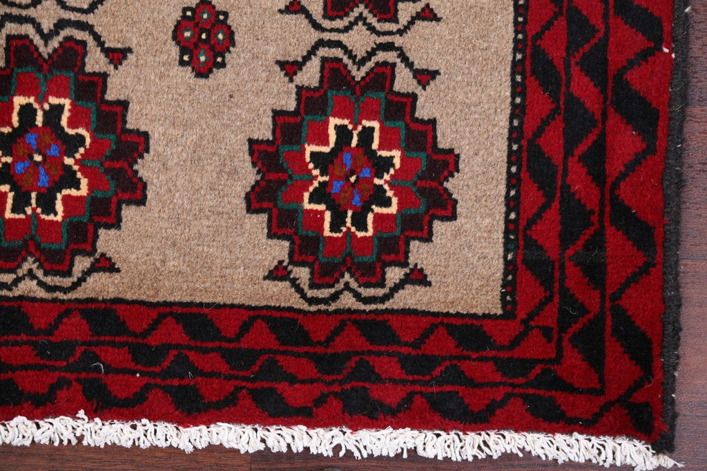 Geometric Tribal Camel 3x6 Balouch Persian Rug