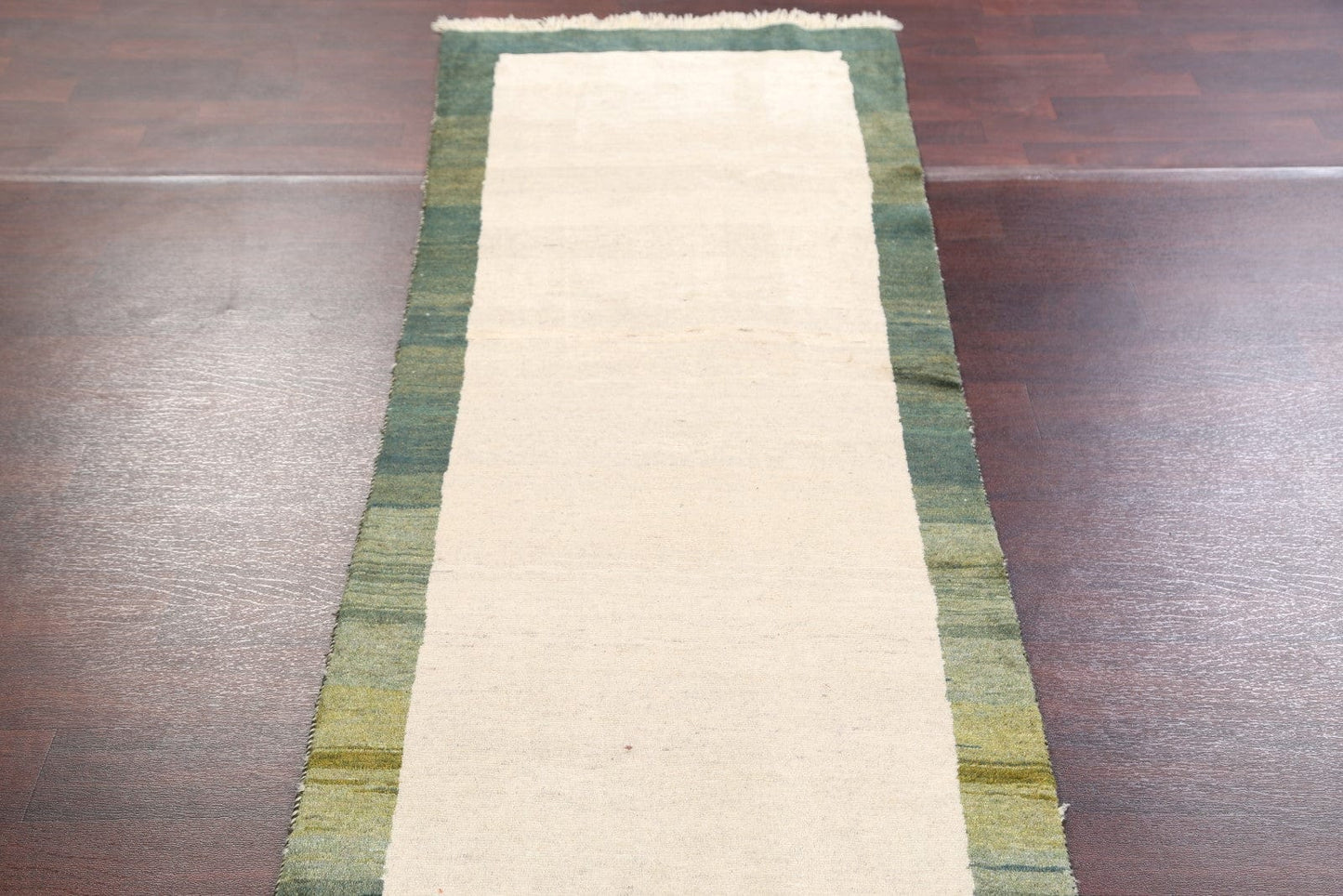 Solid Ivory  3x11 Gabbeh Zolanvari Persian Rug Runner