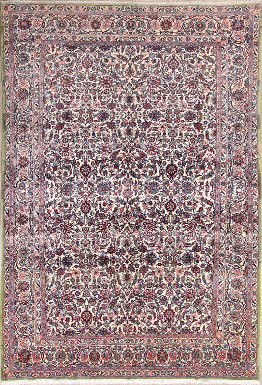 Antique Kerman Lavar Ravar Persian Area Rug 7x10