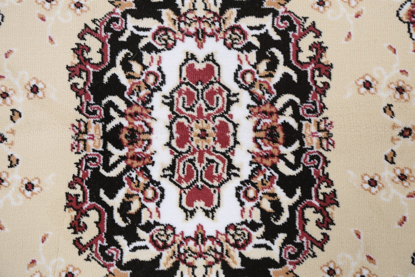 Victorian Style Black Floral Aubusson Area Rug