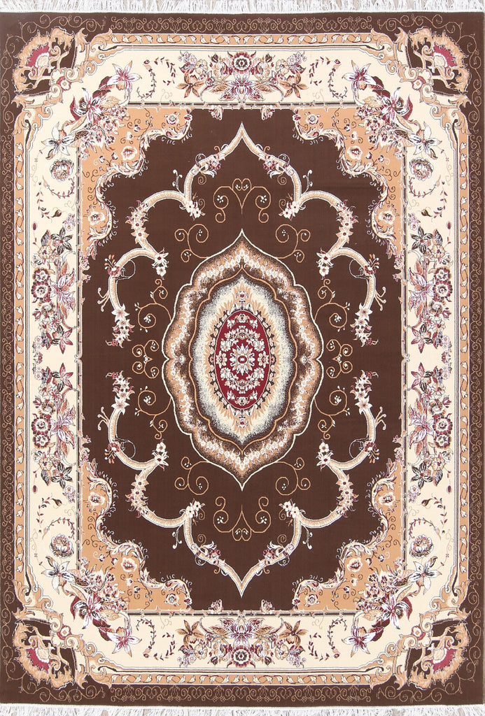 Soft Plush Brown Tabriz Persian Area Rug 8x12