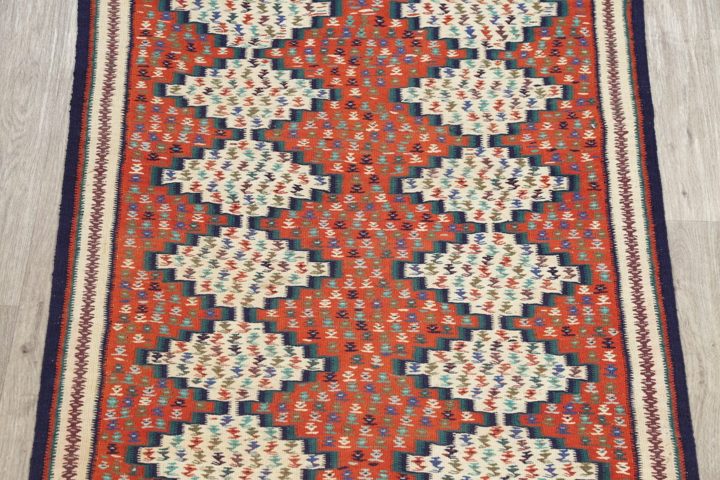 Pictorial 3x5 Kilim Senneh Persian Area Rug