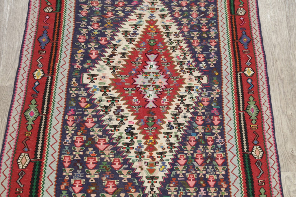 Geometric 4x6 Senneh Kilim Persian Area Rug