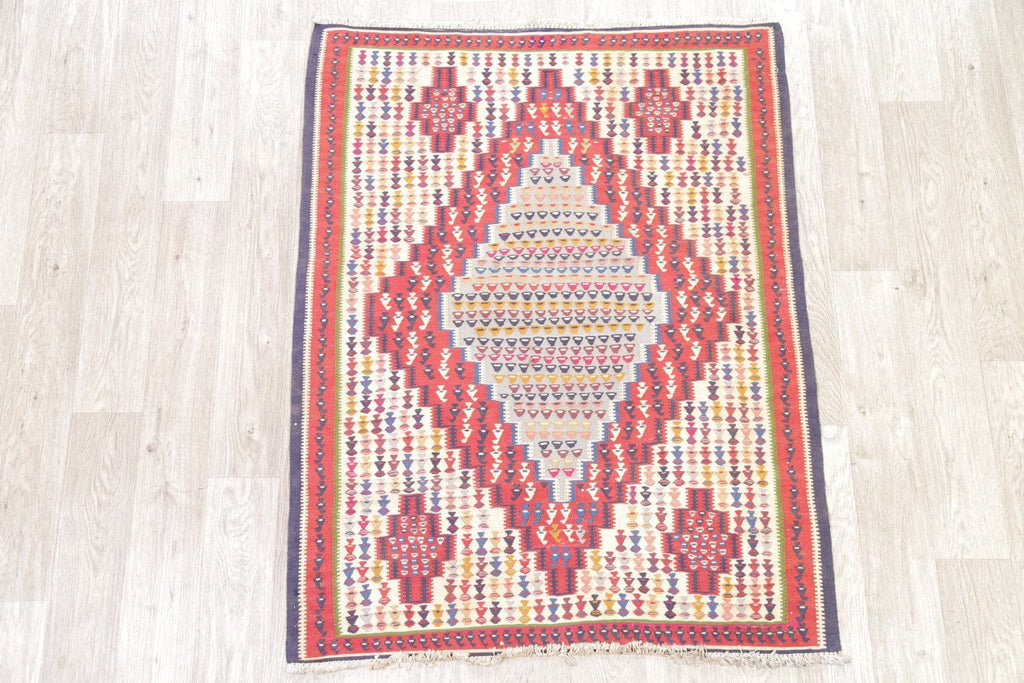 Geometric 3x5 Kilim Senneh Persian Area Rug