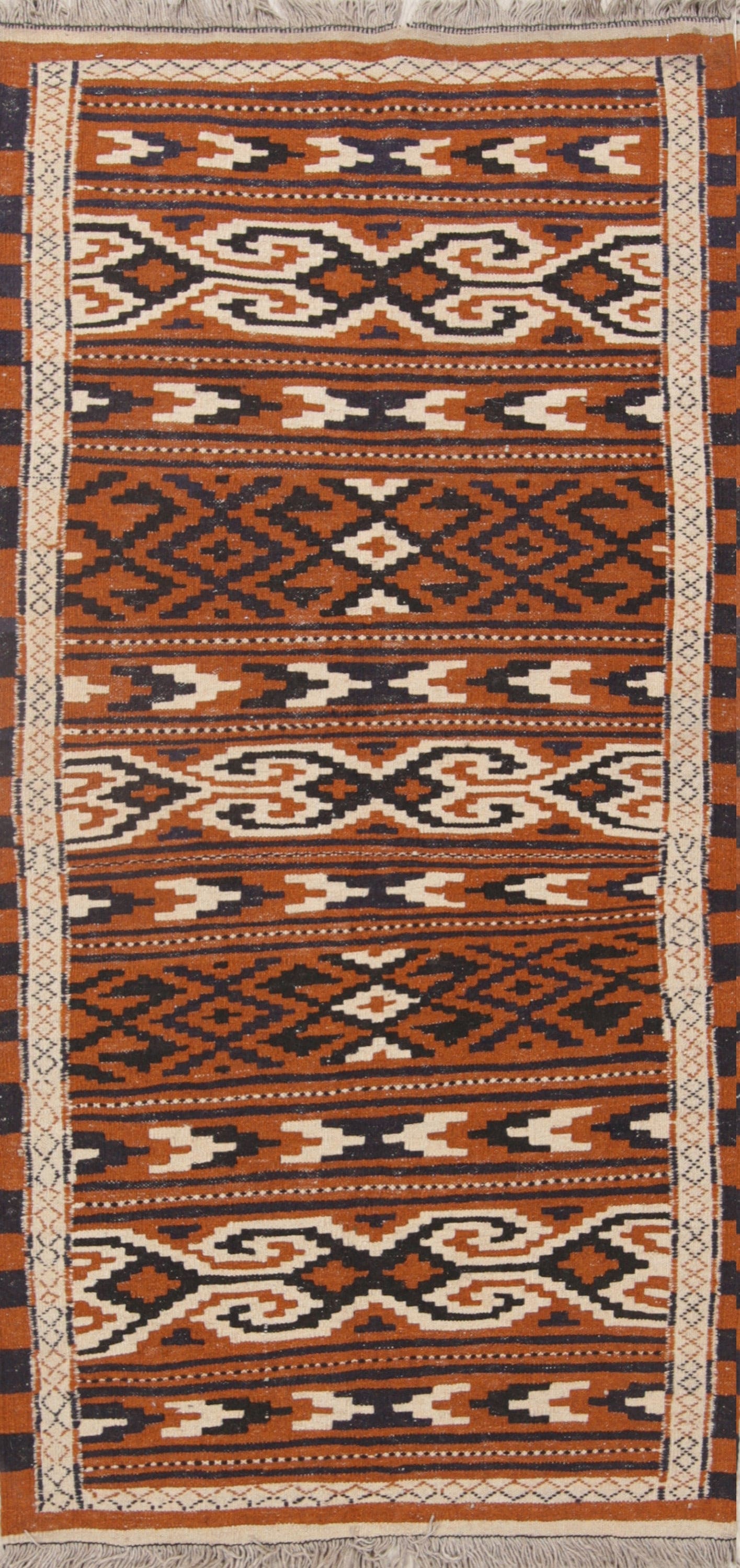 Geometric 3x6 Kilim Sumak Persian Rug Runner