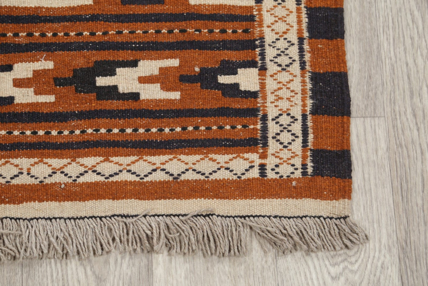 Geometric 3x6 Kilim Sumak Persian Rug Runner