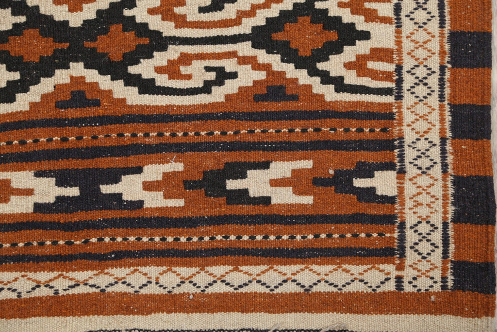 Geometric 3x6 Kilim Sumak Persian Rug Runner