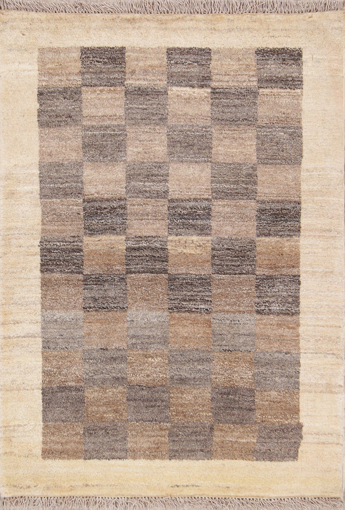 Checked 3x4 Gabbeh Zolanvari Shiraz Persian Area Rug