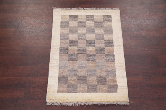 Checked 3x4 Gabbeh Zolanvari Shiraz Persian Area Rug