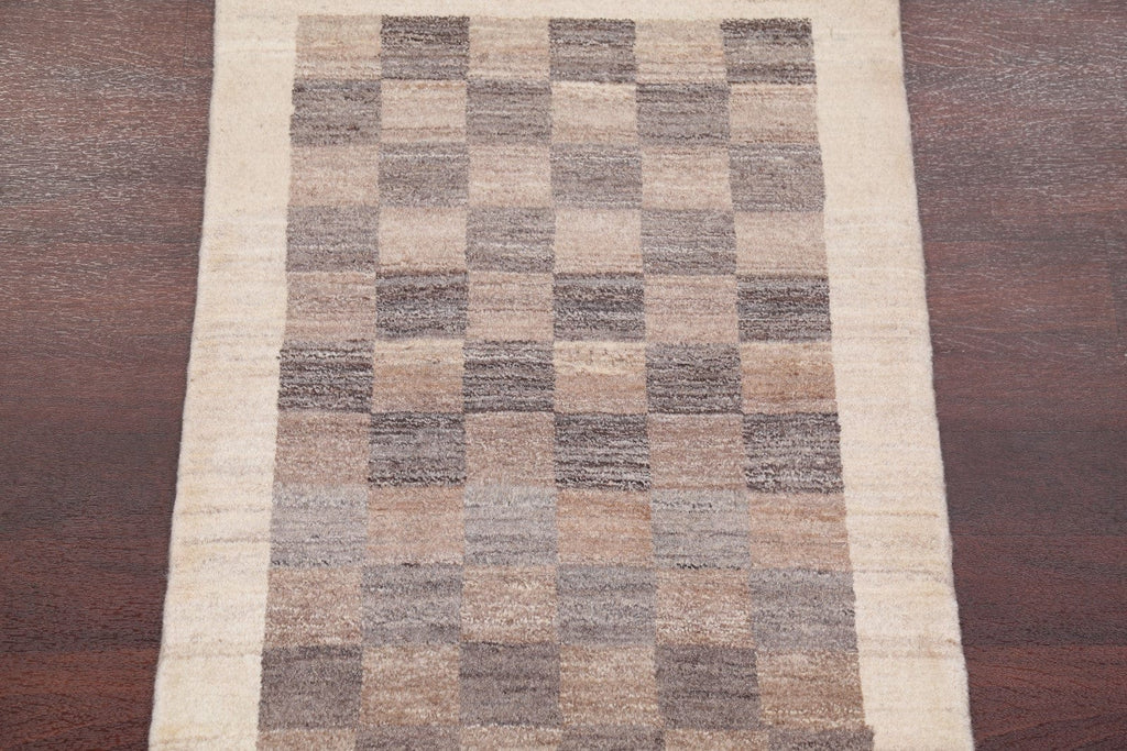 Checked 3x4 Gabbeh Zolanvari Shiraz Persian Area Rug