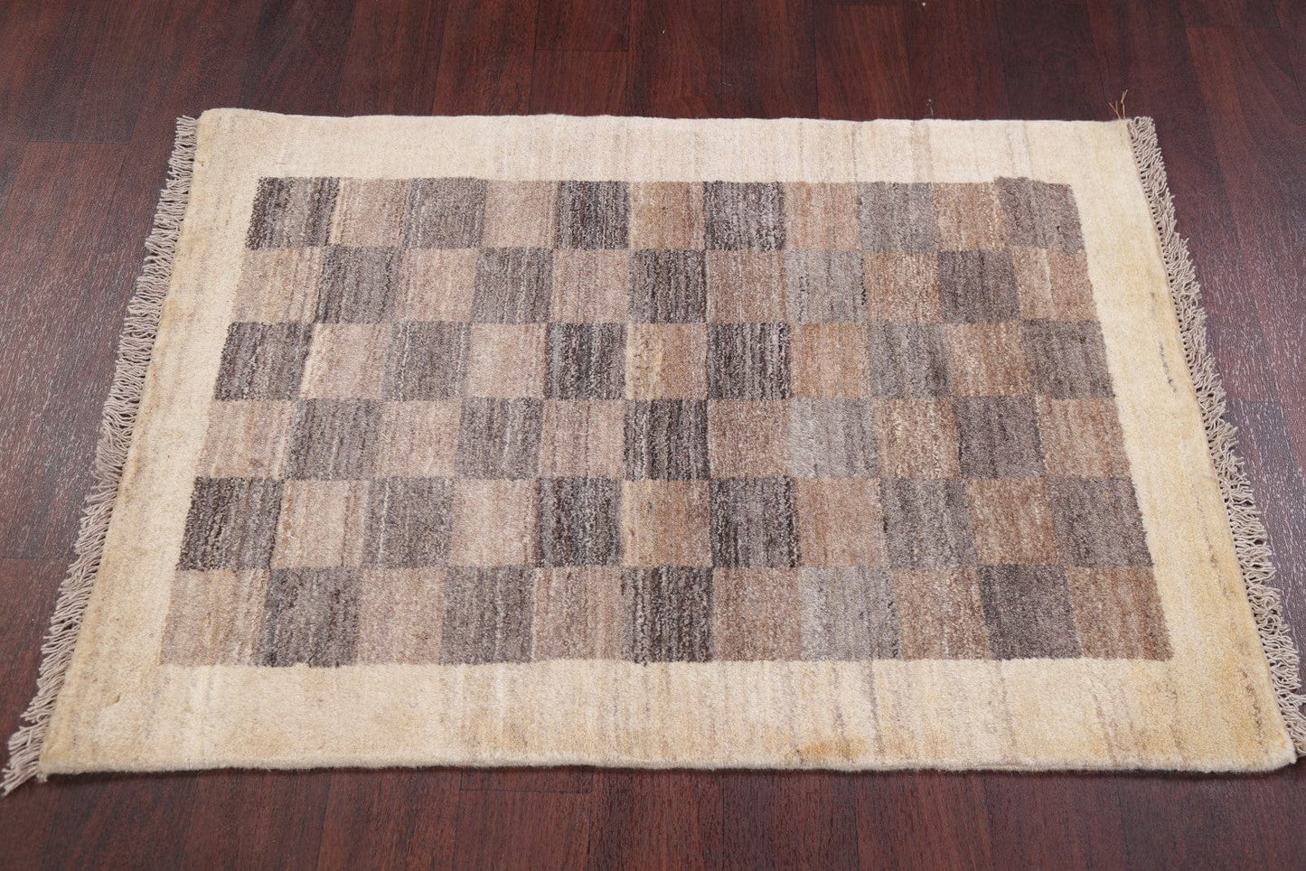 Checked 3x4 Gabbeh Zolanvari Shiraz Persian Area Rug