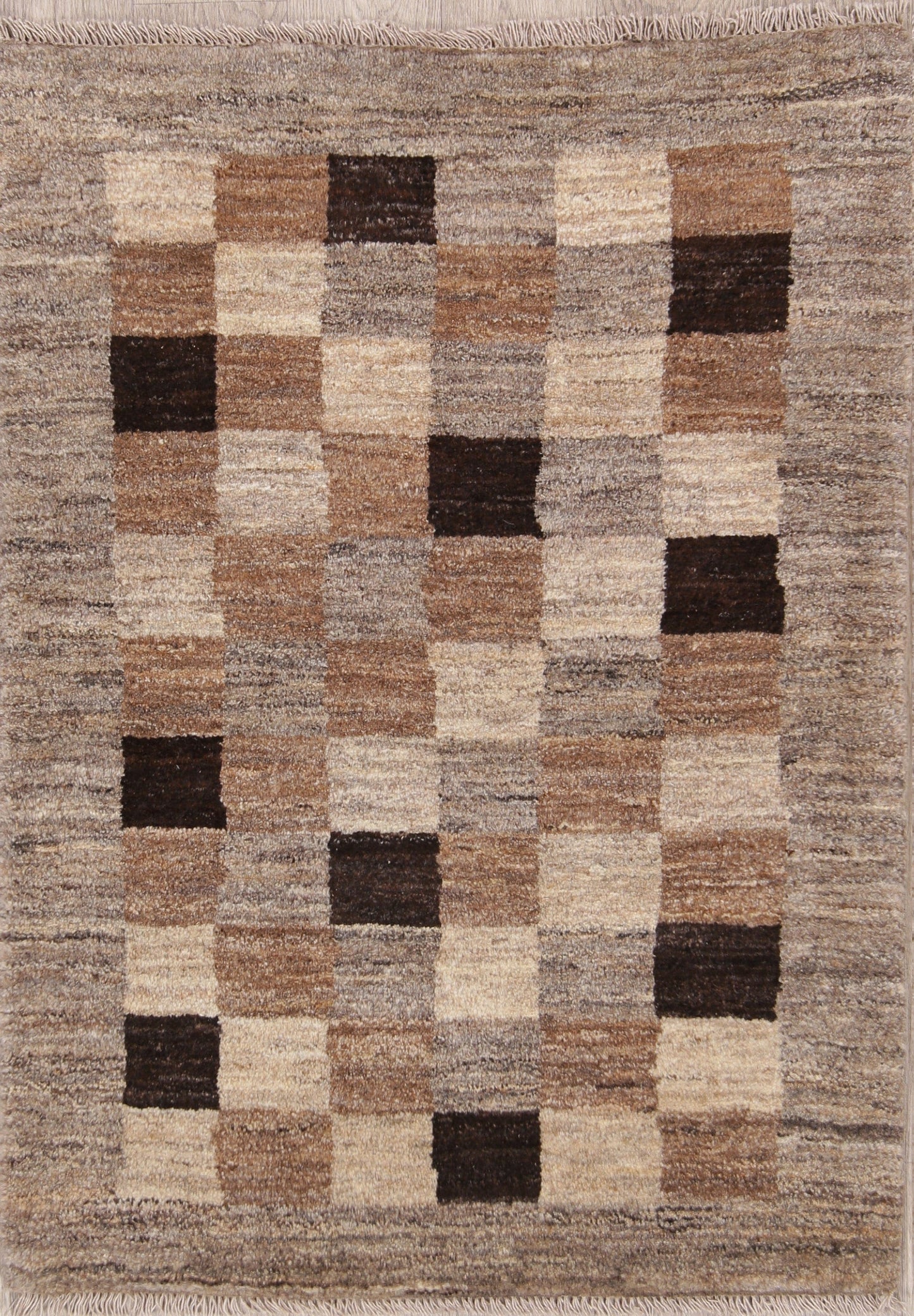 Checked 3x4 Gabbeh Zolanvari Persian Area Rug