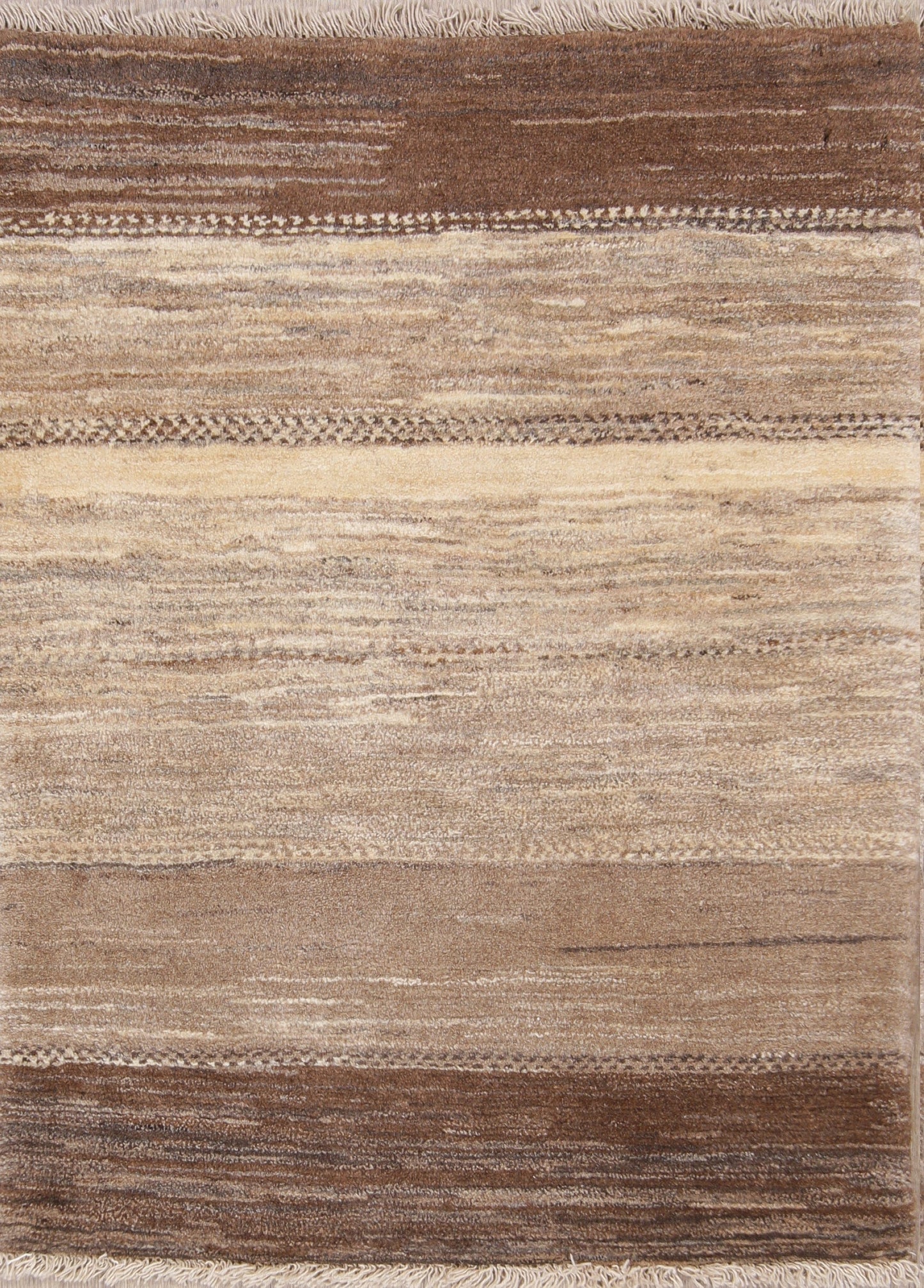 Earth-tone Color Striped Gabbeh Zolanvari Shiraz Persian Modern 3x4 Rug