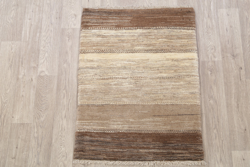 Earth-tone Color Striped Gabbeh Zolanvari Shiraz Persian Modern 3x4 Rug