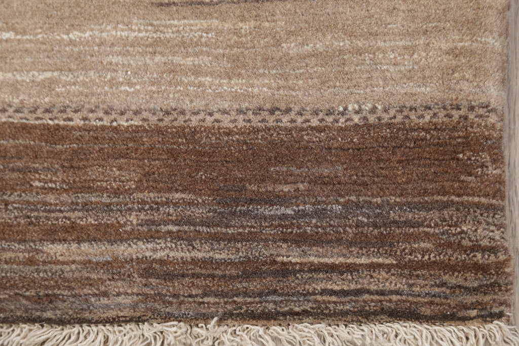 Earth-tone Color Striped Gabbeh Zolanvari Shiraz Persian Modern 3x4 Rug