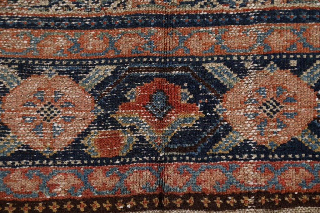 Pre-1900 Antique Senneh Bidjar Persian Vegetable Dye 7x17 Paisley Rug