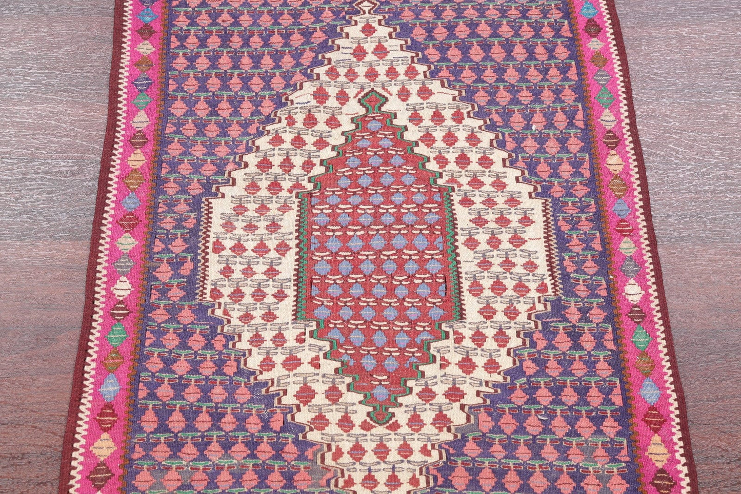 Geometric 2x3 Senneh Bidjar Kilim Persian Area Rug