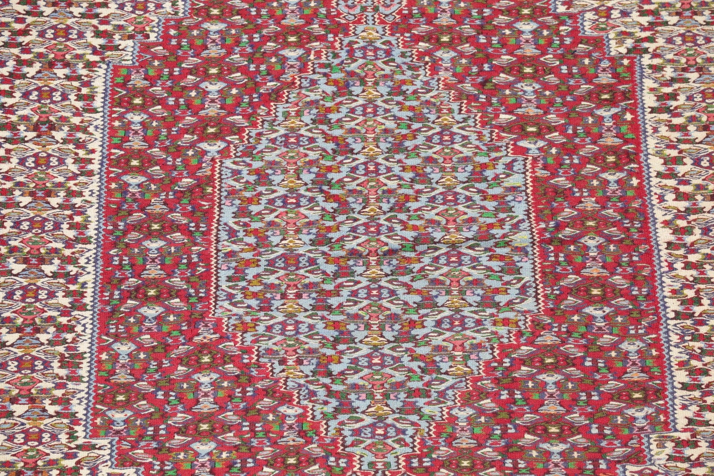 Geometric 7x9 Senneh Kilim Shiraz Persian Area Rug