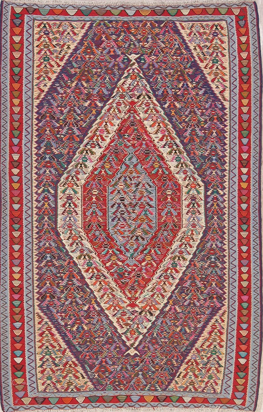 5x8 Senneh Kilim Bidjar Persian Area Rug
