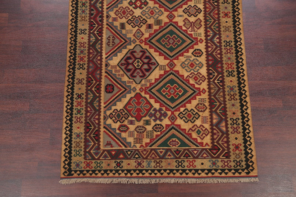 Geometric Tribal 5x10 Kilim Shiraz Qashqai Persian Rug Runner